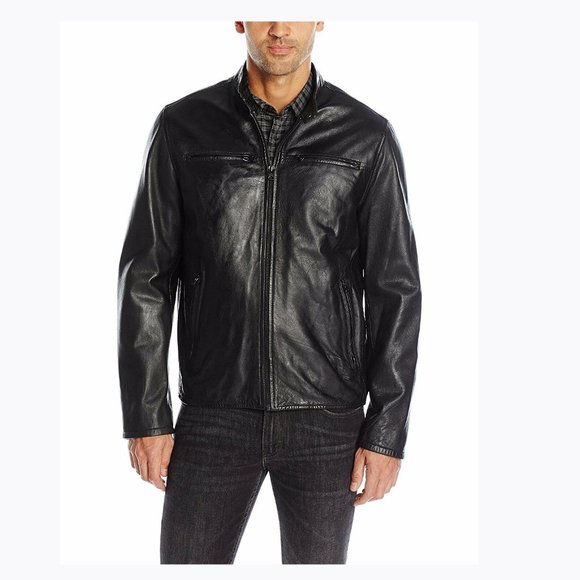 Levi's Men's Smooth Lamb Leather Racer, Black, XXL - Picture 1 of 2